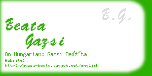 beata gazsi business card